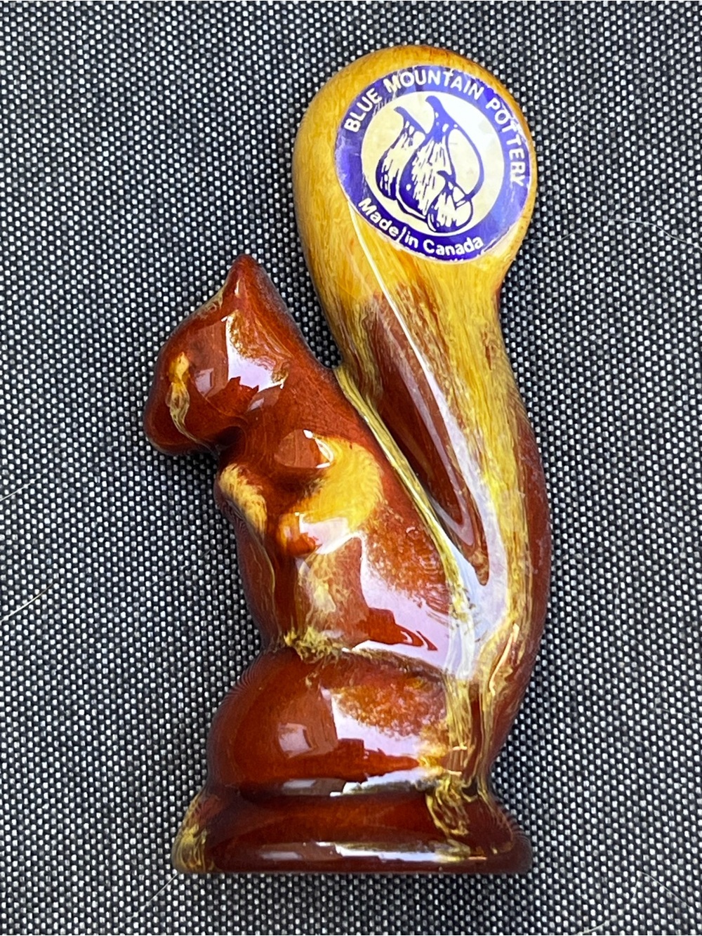 Blue Mountain Pottery Brown & Yellow Ceramic Squirrel Figurine